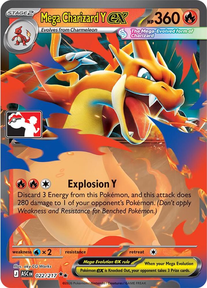 Mega Charizard Y ex 022/217 - Holofoil Prize Pack Series Cards - Double Rare