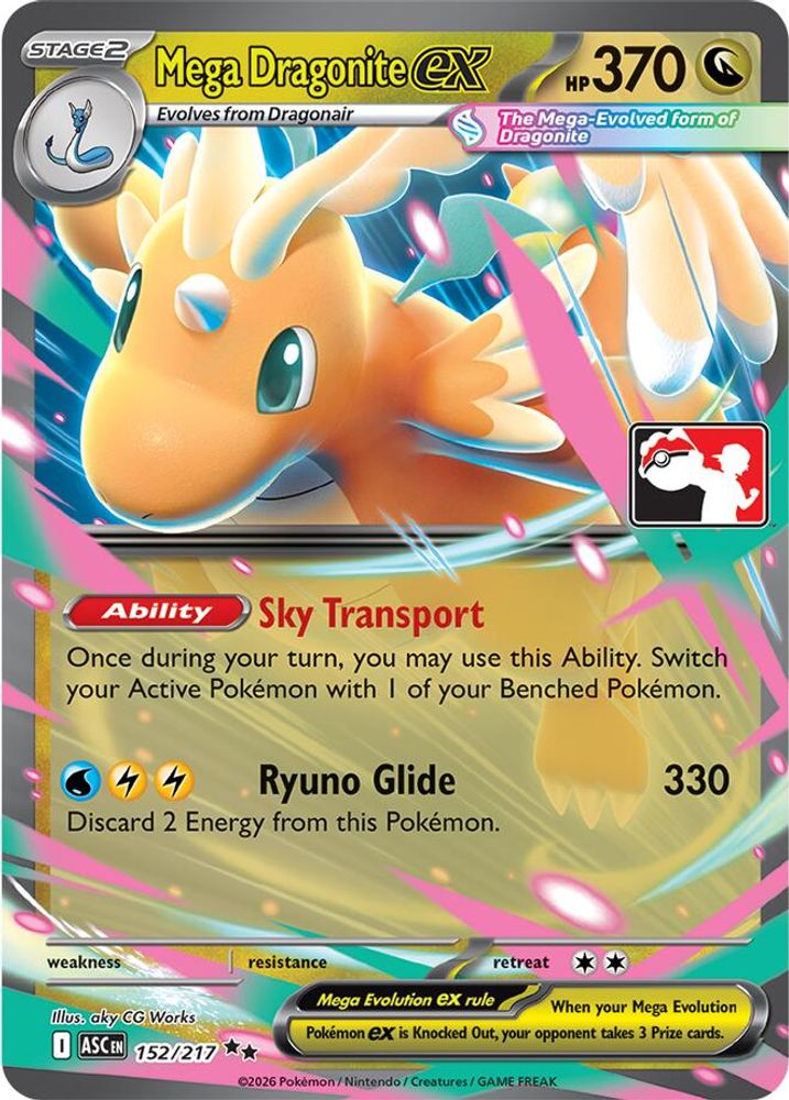 Mega Dragonite ex 152/217 - Holofoil Prize Pack Series Cards - Double Rare