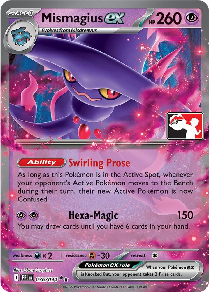 Mismagius ex 036/094 - Holofoil Prize Pack Series Cards - Double Rare