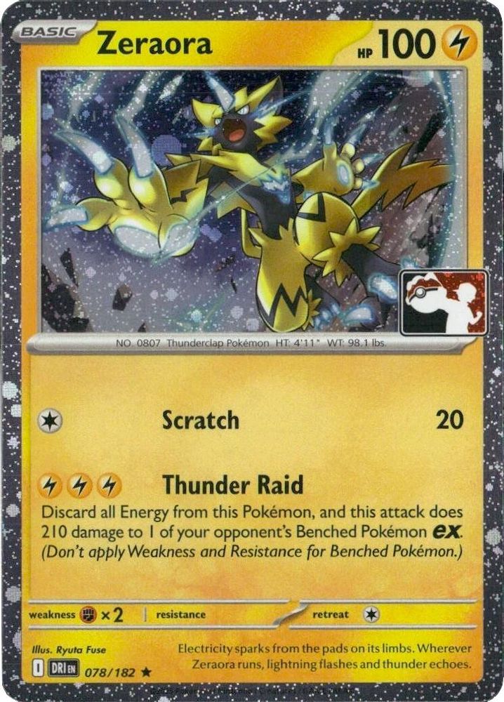Zeraora (Cosmos Holo) 078/182 - Holofoil Prize Pack Series Cards - Rare