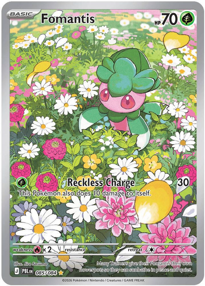 Fomantis 085/084 - Holofoil ME05 Pitch Black - Illustration Rare