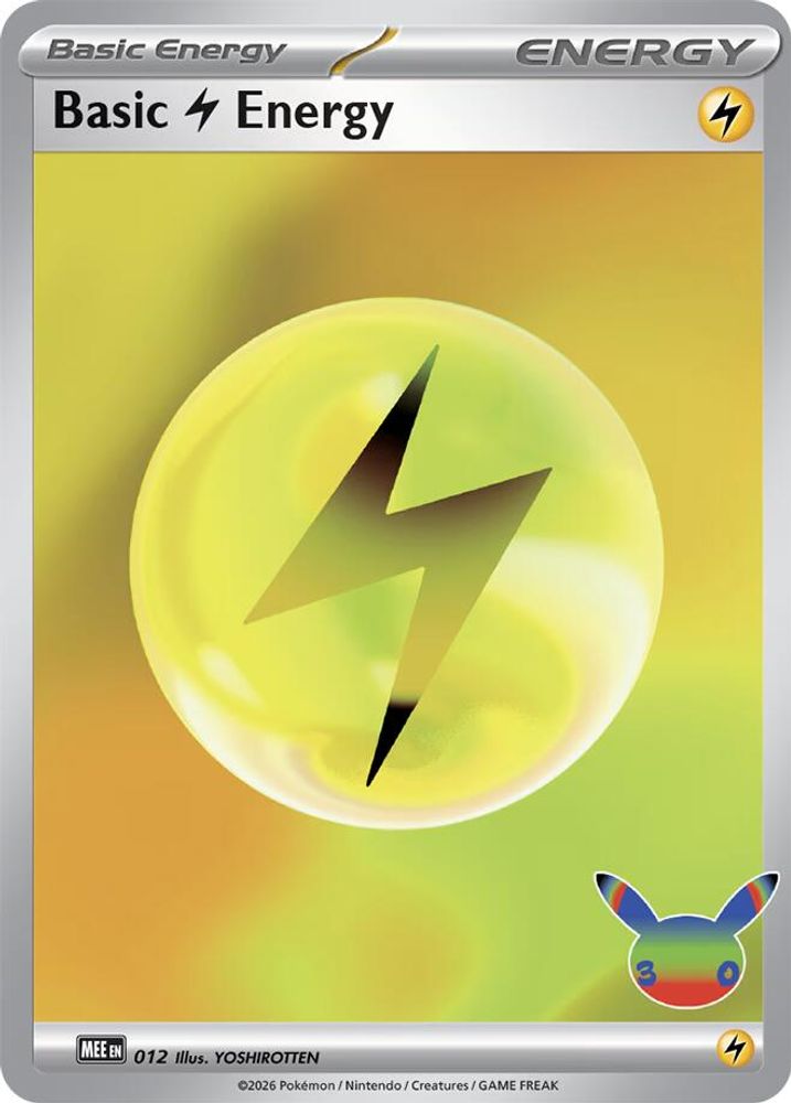 Basic Lightning Energy (30th Celebration) 012 - Holofoil MEE Mega Evolution Energies - Futuristic Rare