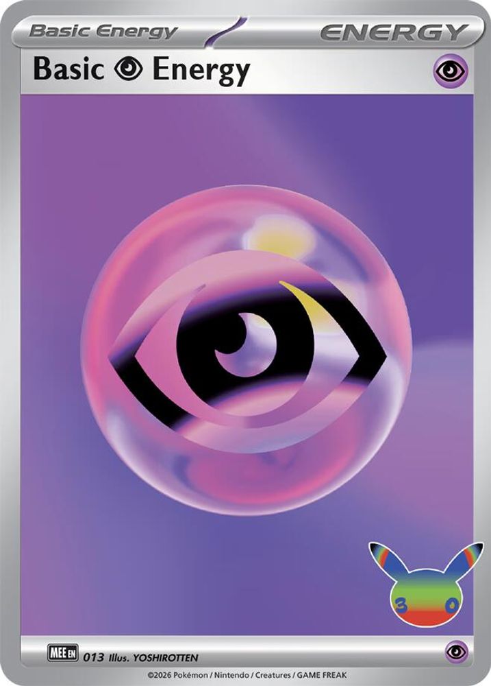 Basic Psychic Energy (30th Celebration) 013 - Holofoil MEE Mega Evolution Energies - Futuristic Rare