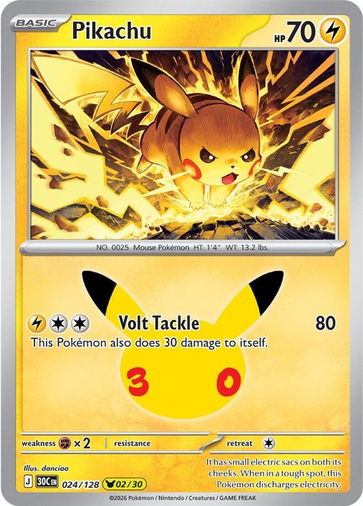 Pikachu 024/128 - Holofoil ME 30th Celebration - Pikachu Rare