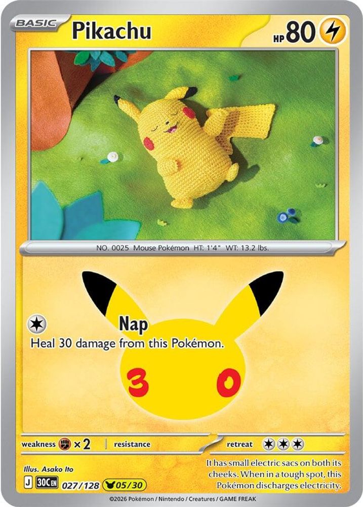 Pikachu 027/128 - Holofoil ME 30th Celebration - Pikachu Rare
