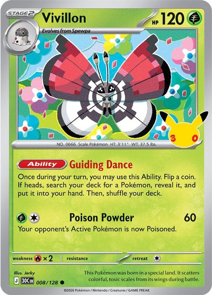 Vivillon 008 - Holofoil ME 30th Celebration - Common