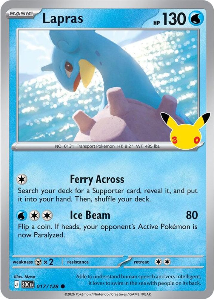 Lapras 017/128 - Holofoil ME 30th Celebration - Common