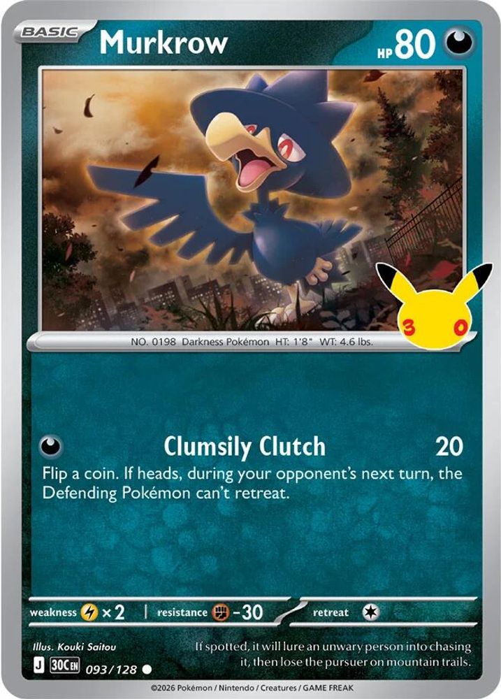 Murkrow 093 - Holofoil ME 30th Celebration - null