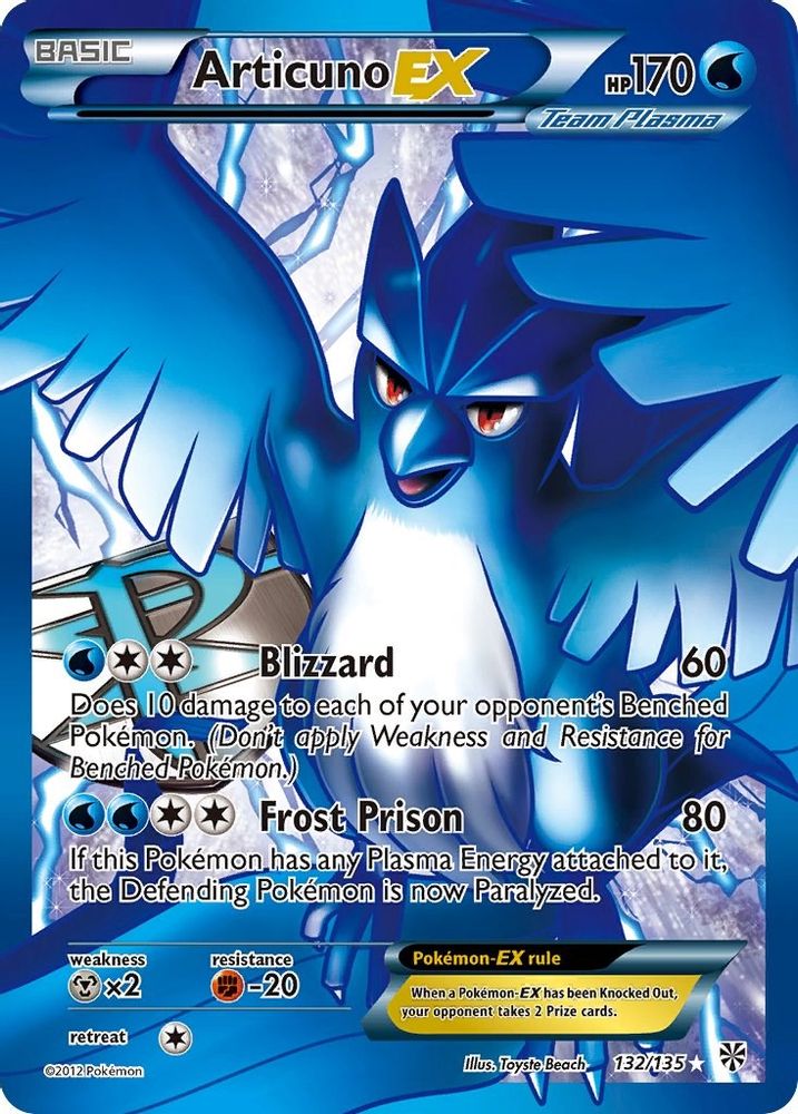 Articuno EX (Team Plasma) (132 Full Art) - Holofoil Plasma Storm - Ultra Rare