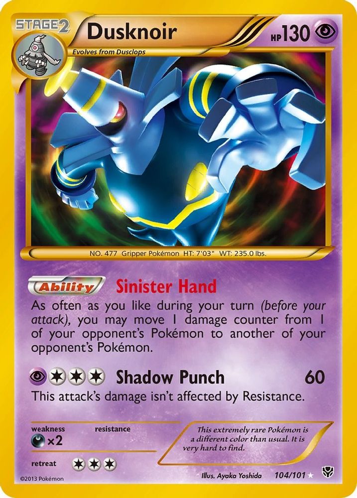 Dusknoir (104 Secret Rare) - Holofoil Plasma Blast - Secret Rare