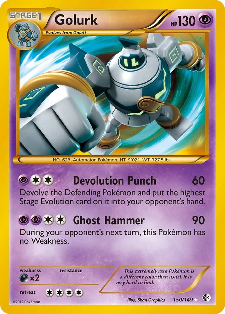 Golurk - Holofoil Boundaries Crossed - Secret Rare