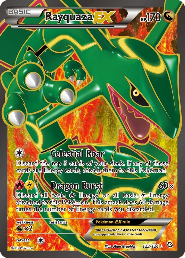 Rayquaza EX (123 Full Art) - Holofoil Dragons Exalted - Ultra Rare