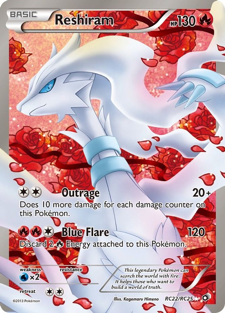 Reshiram (Full Art) RC22 - Holofoil Legendary Treasures Radiant Collection - Ultra Rare