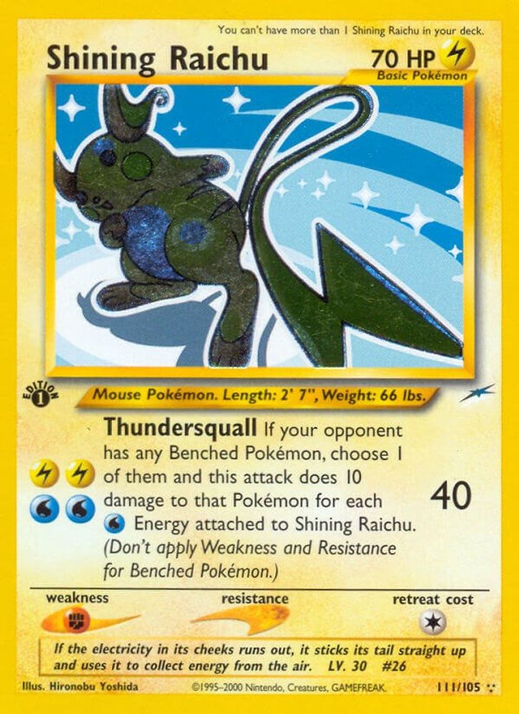 Shining Raichu - Unlimited Holofoil Neo Destiny - Secret Rare