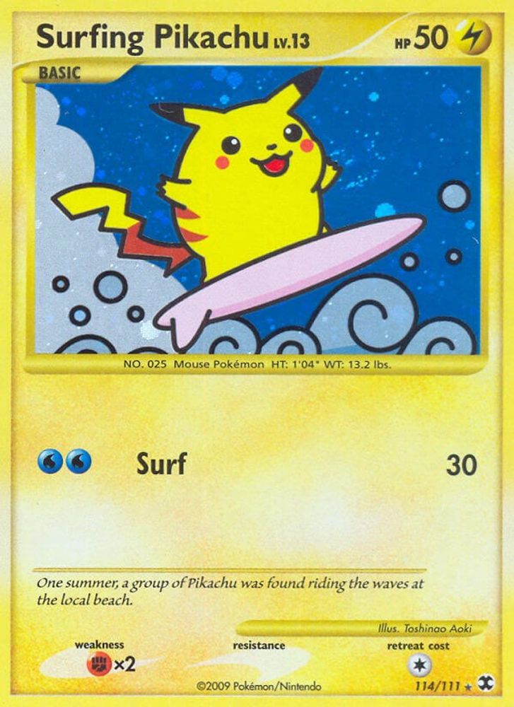 Surfing Pikachu - Holofoil Rising Rivals - Secret Rare