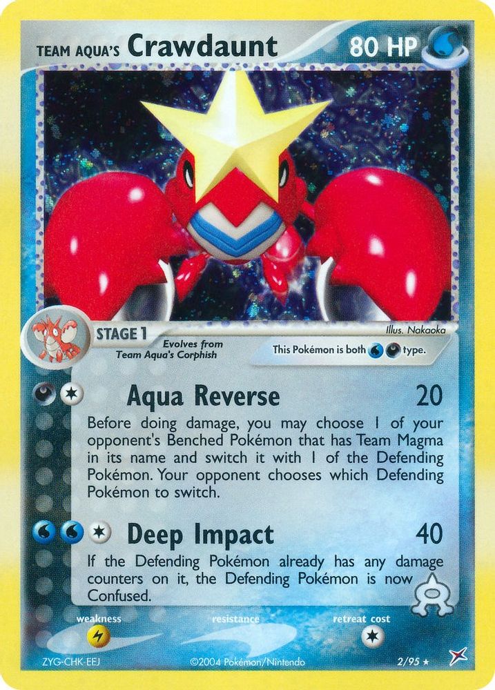 Team Aqua's Crawdaunt - 2/95/95 - Reverse Holofoil Team Magma vs Team Aqua - Holo Rare