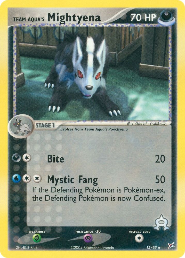 Team Aqua's Mightyena - 15/95/95 - Reverse Holofoil Team Magma vs Team Aqua - Rare