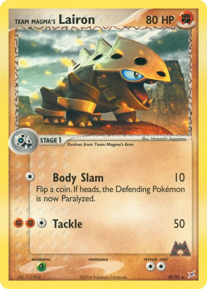 Team Magma's Lairon - 20/95/95 - Reverse Holofoil Team Magma vs Team Aqua - Rare