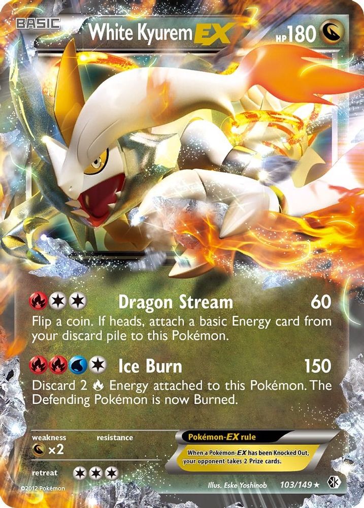 White Kyurem EX 103 - Holofoil Boundaries Crossed - Ultra Rare