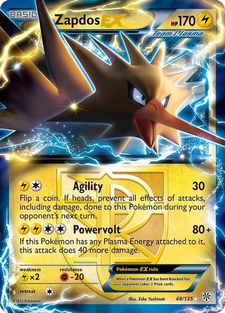 Zapdos EX (Team Plasma) 048 - Holofoil Plasma Storm - Ultra Rare