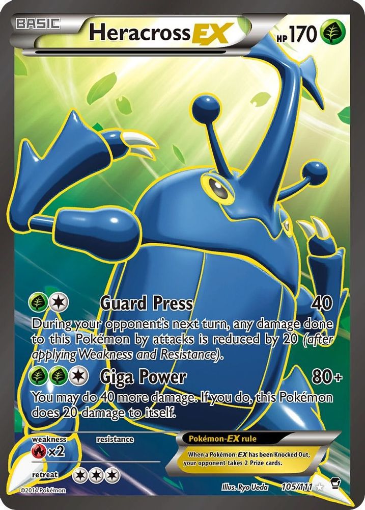 Heracross EX (105 Full Art) (105 Full Art) 105/111 - Holofoil XY Furious Fists - Ultra Rare