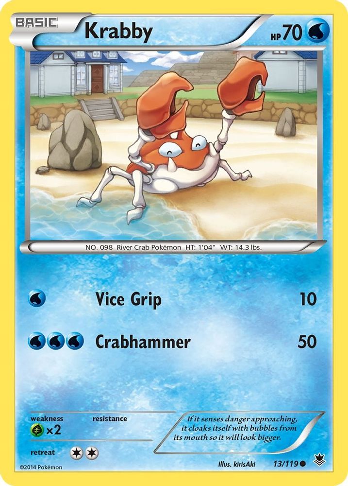 Krabby 013/119 - Reverse Holofoil XY Phantom Forces - Common