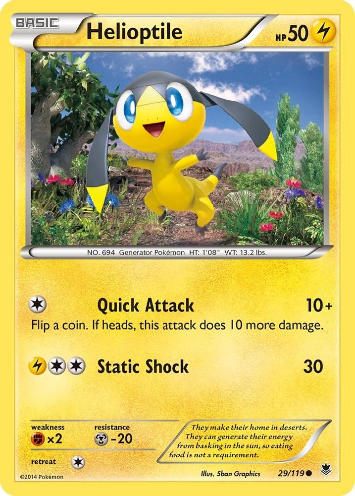 Helioptile (29) - Reverse Holofoil XY Phantom Forces - Common