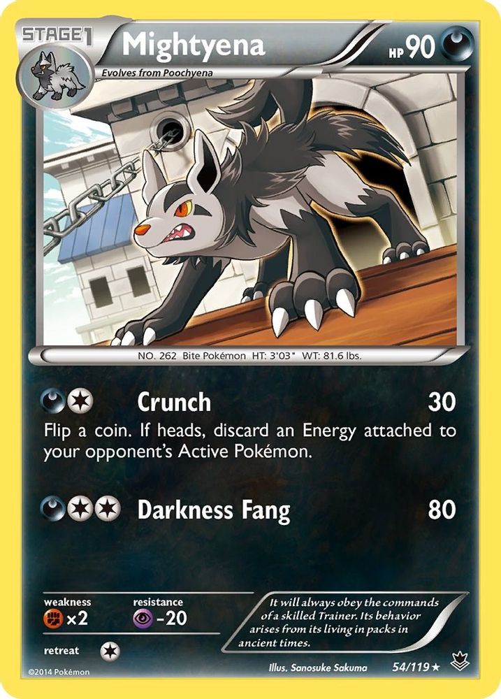 Mightyena 054 - Reverse Holofoil XY Phantom Forces - Rare