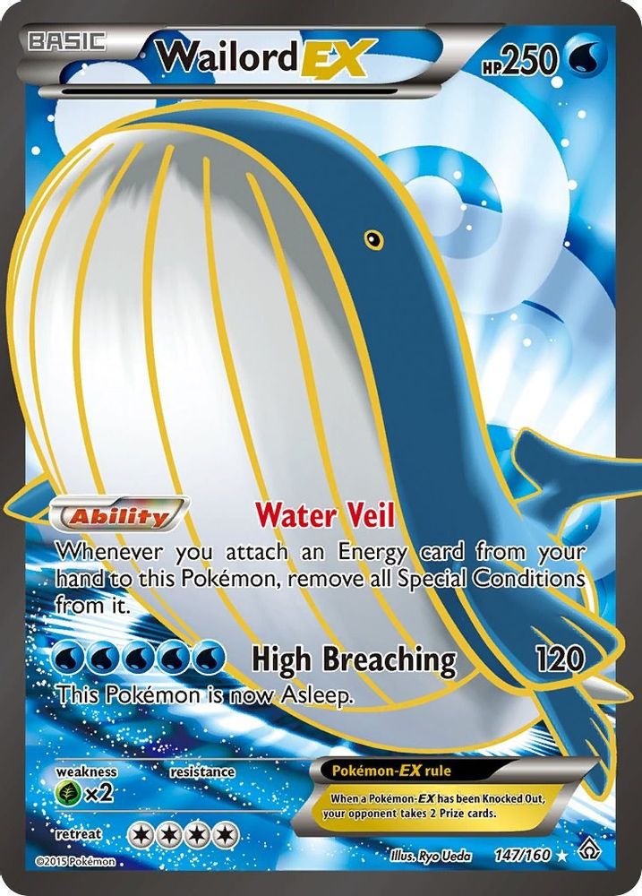 Wailord EX (147 Full Art) (147 Full Art) 147/160 - Holofoil XY Primal Clash - Ultra Rare
