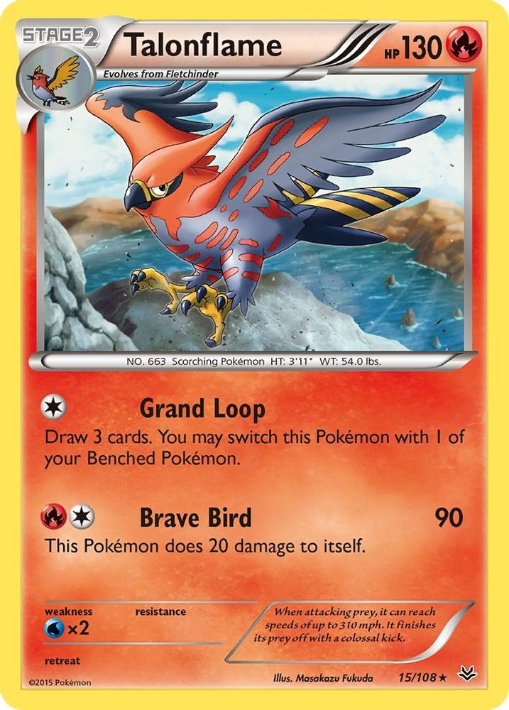 Talonflame/108 - Reverse Holofoil XY Roaring Skies - Rare