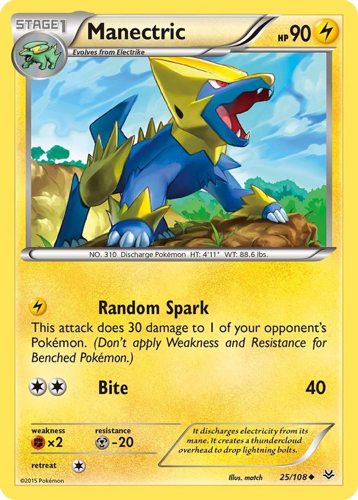 Manectric 025/108 - Reverse Holofoil XY Roaring Skies - Uncommon