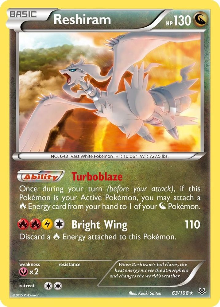 Reshiram 063 - Reverse Holofoil XY Roaring Skies - Holo Rare
