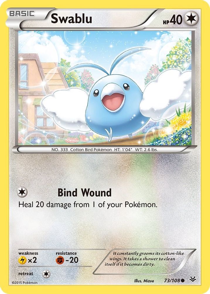 Swablu 073 - Reverse Holofoil XY Roaring Skies - Common
