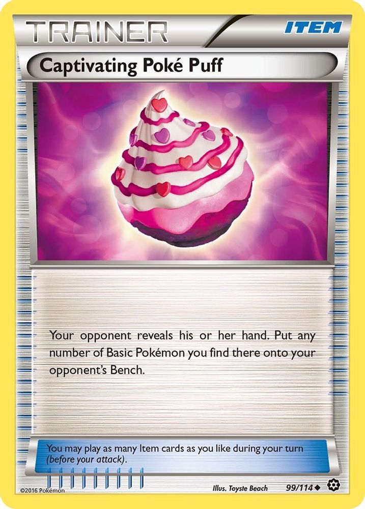 Captivating Poke Puff 099  - Reverse Holofoil XY  Steam Siege - Uncommon