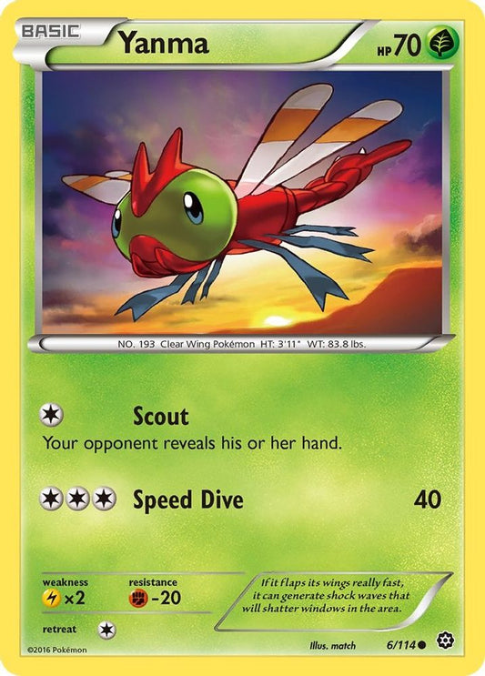 Yanma 006/114  - Reverse Holofoil XY  Steam Siege - Common