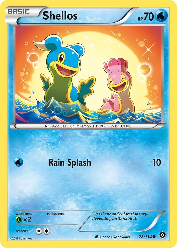 Shellos 028  - Reverse Holofoil XY  Steam Siege - Common