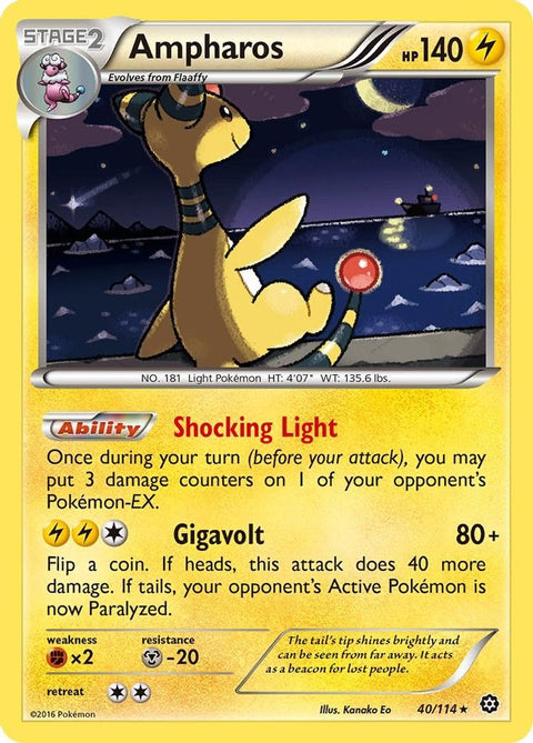 Ampharos 040  - Reverse Holofoil XY  Steam Siege - Holo Rare