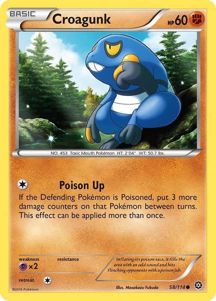 Croagunk 058  XY  Steam Siege - Common