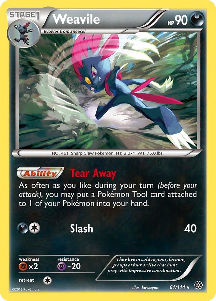 Weavile 061  - Reverse Holofoil XY  Steam Siege - Rare