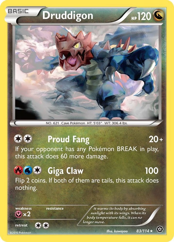Druddigon 083  - Reverse Holofoil XY  Steam Siege - Rare