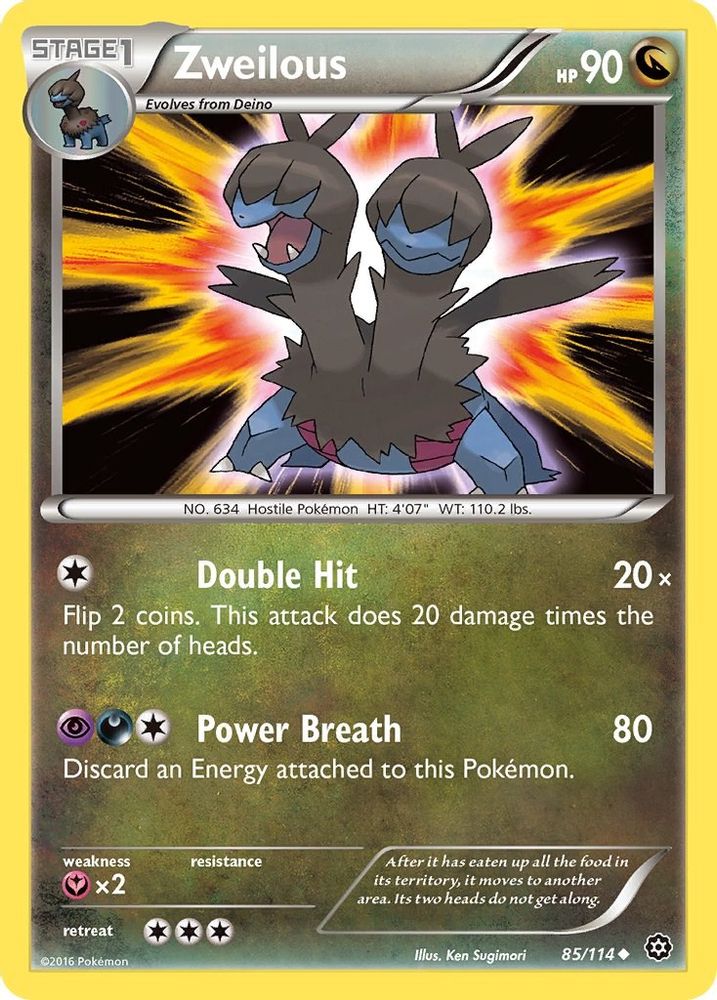 Zweilous/114  - Reverse Holofoil XY  Steam Siege - Uncommon