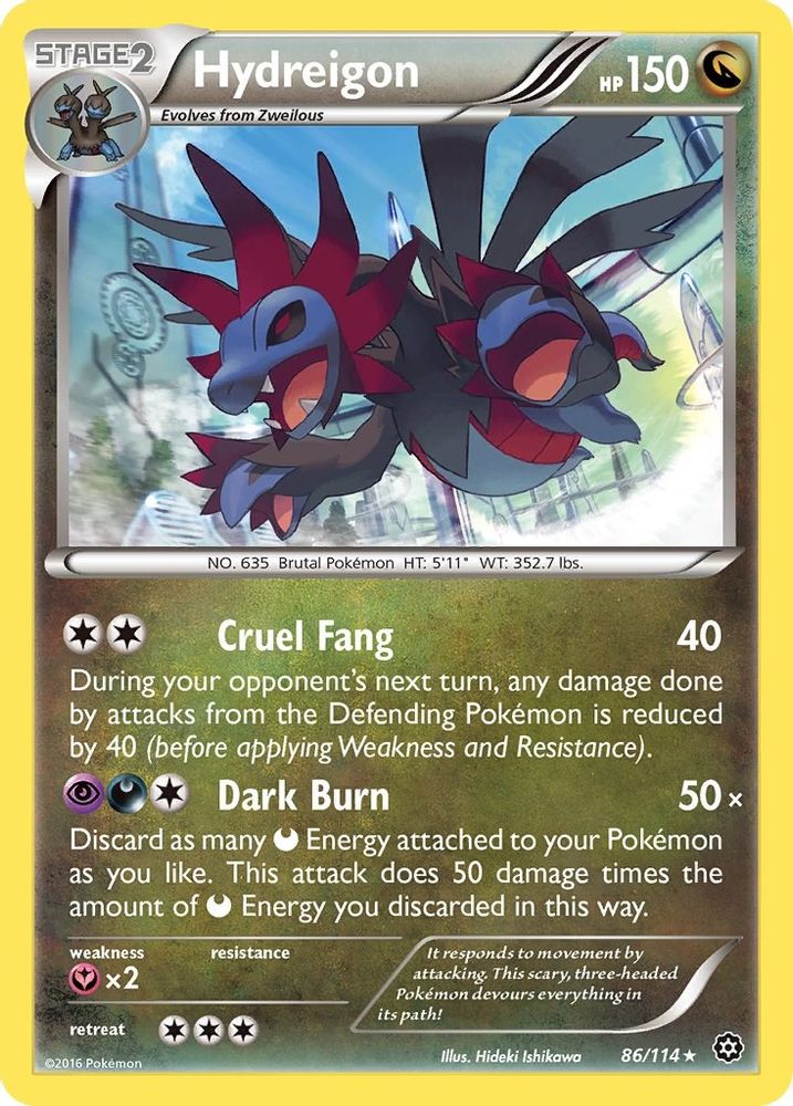 Hydreigon 086  - Reverse Holofoil XY  Steam Siege - Holo Rare