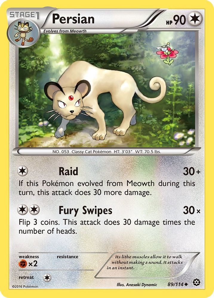 Persian 089  - Reverse Holofoil XY  Steam Siege - Uncommon