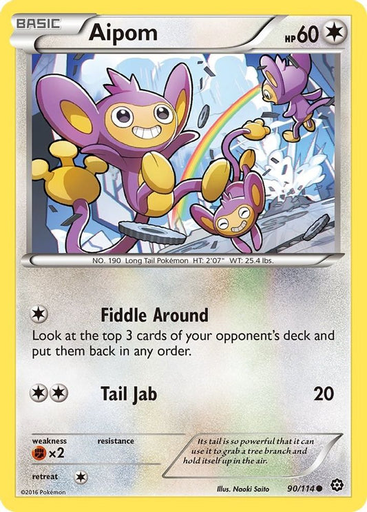 Aipom 090  - Reverse Holofoil XY  Steam Siege - Common