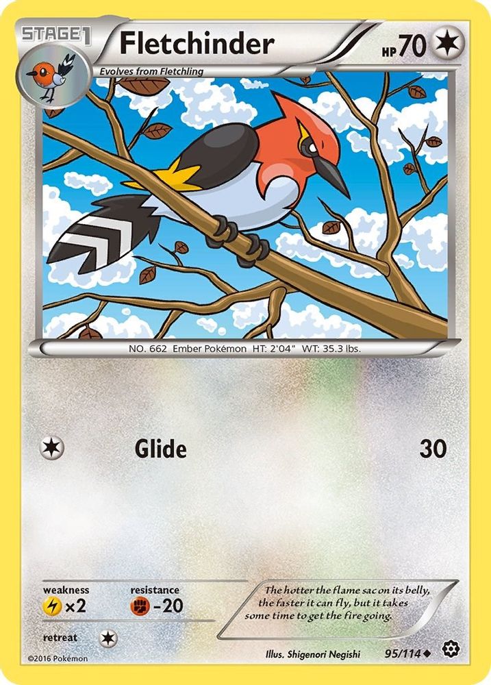 Fletchinder 095/114  - Reverse Holofoil XY  Steam Siege - Uncommon