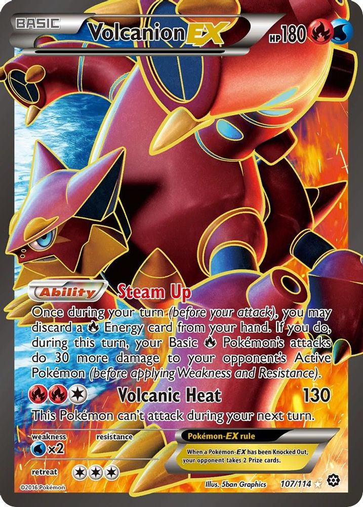 Volcanion EX (Full Art) 107  - Holofoil XY  Steam Siege - Ultra Rare