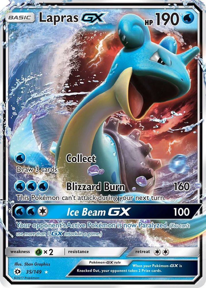 Lapras GX 035  - Holofoil SM Base Set - Ultra Rare