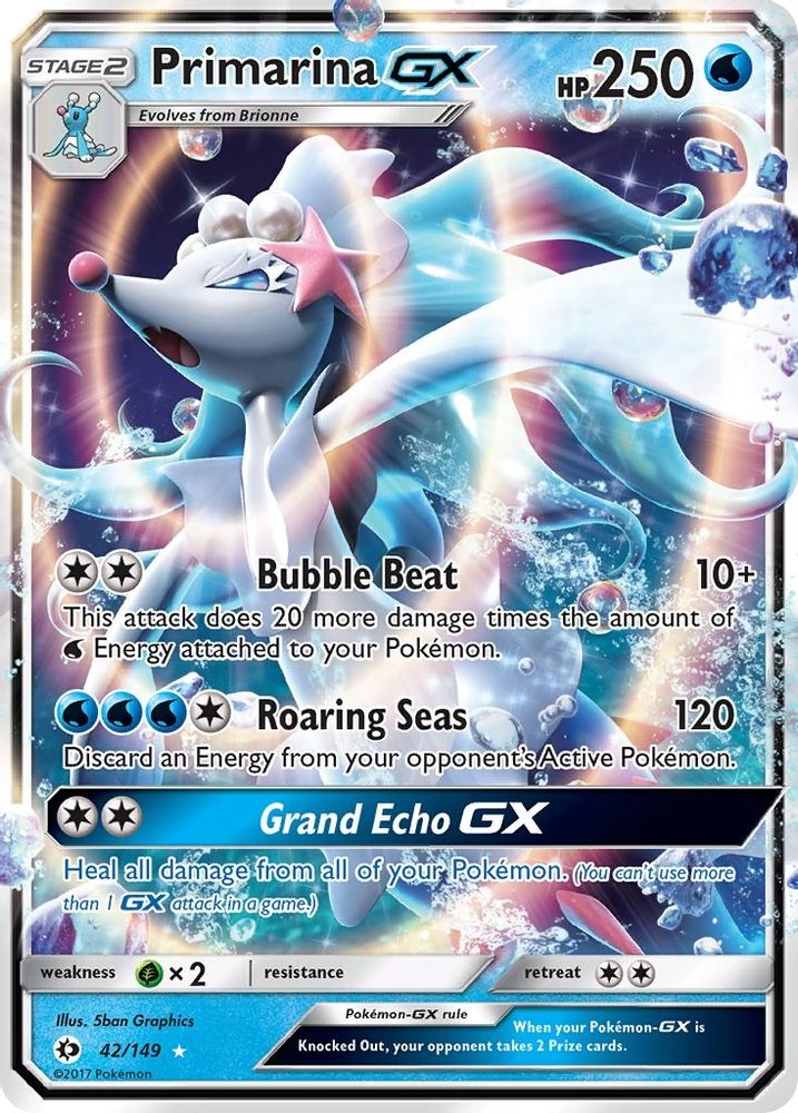 Primarina GX 042  - Holofoil SM Base Set - Ultra Rare