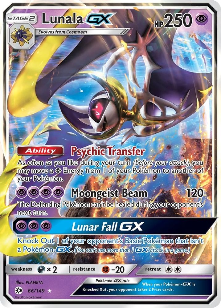 Lunala GX 066  - Holofoil SM Base Set - Ultra Rare
