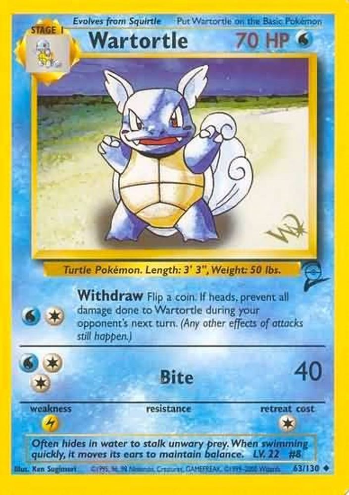Wartortle [W Stamped] 063/130  WoTC Promo - Promo